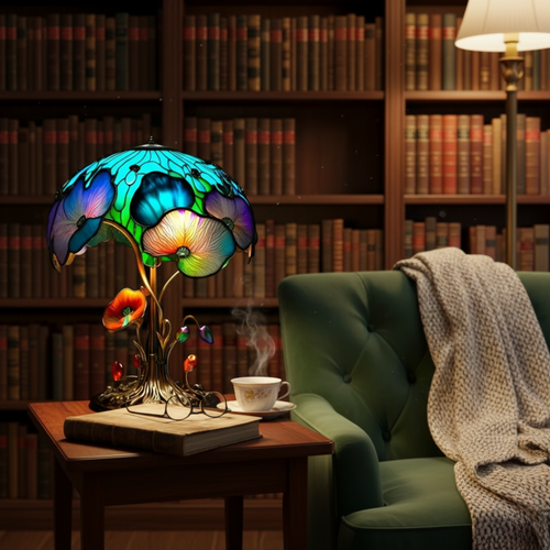 Boho Chic Mushroom Floral Lamp